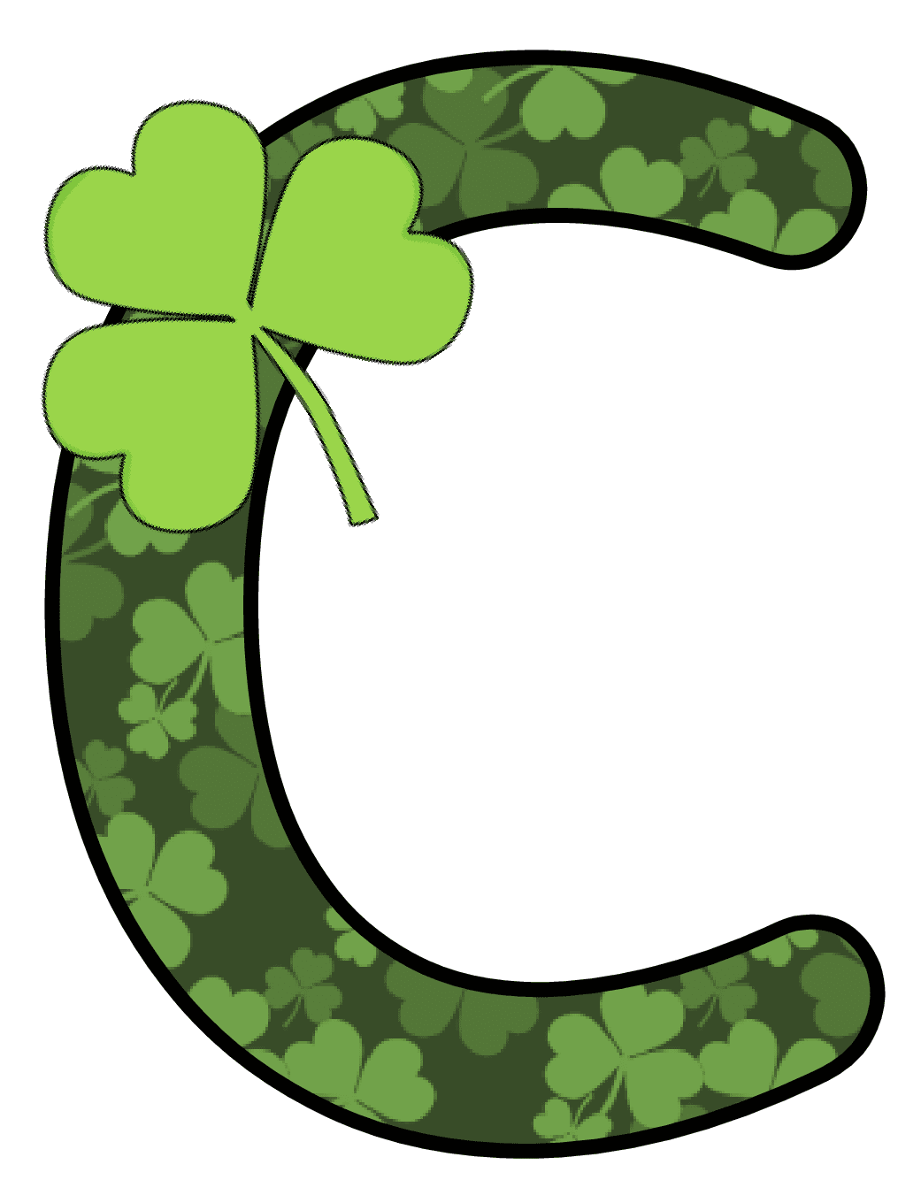 Leaf clover pin page clipart image 2