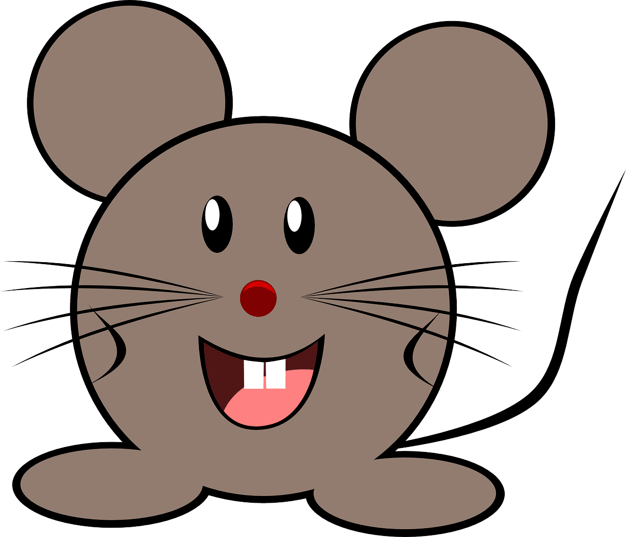 Mouse grey little vector graphic clipart