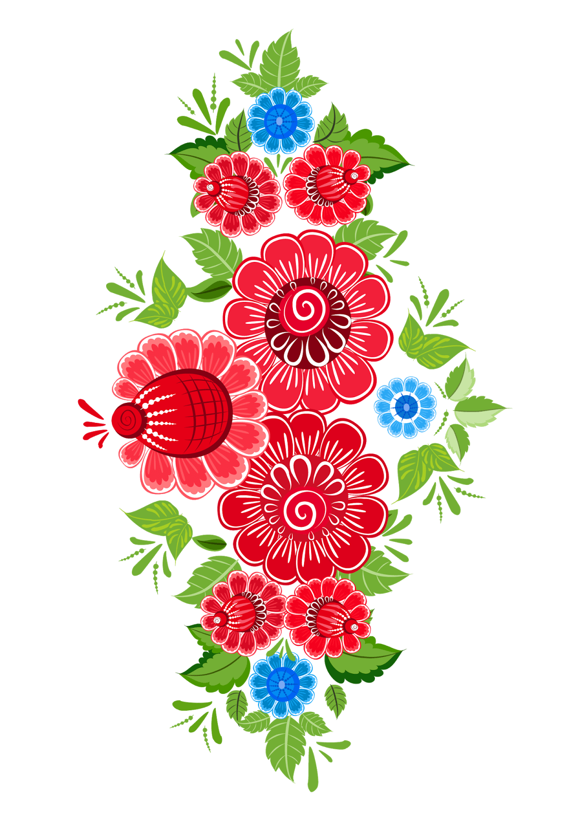 Floral pin page clipart vector 2