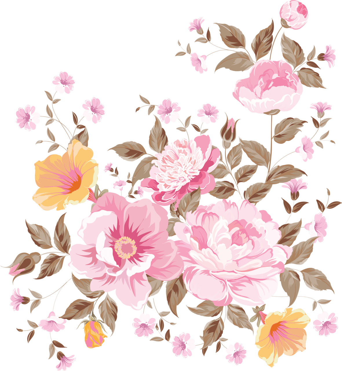 Floral pin page clipart image 3