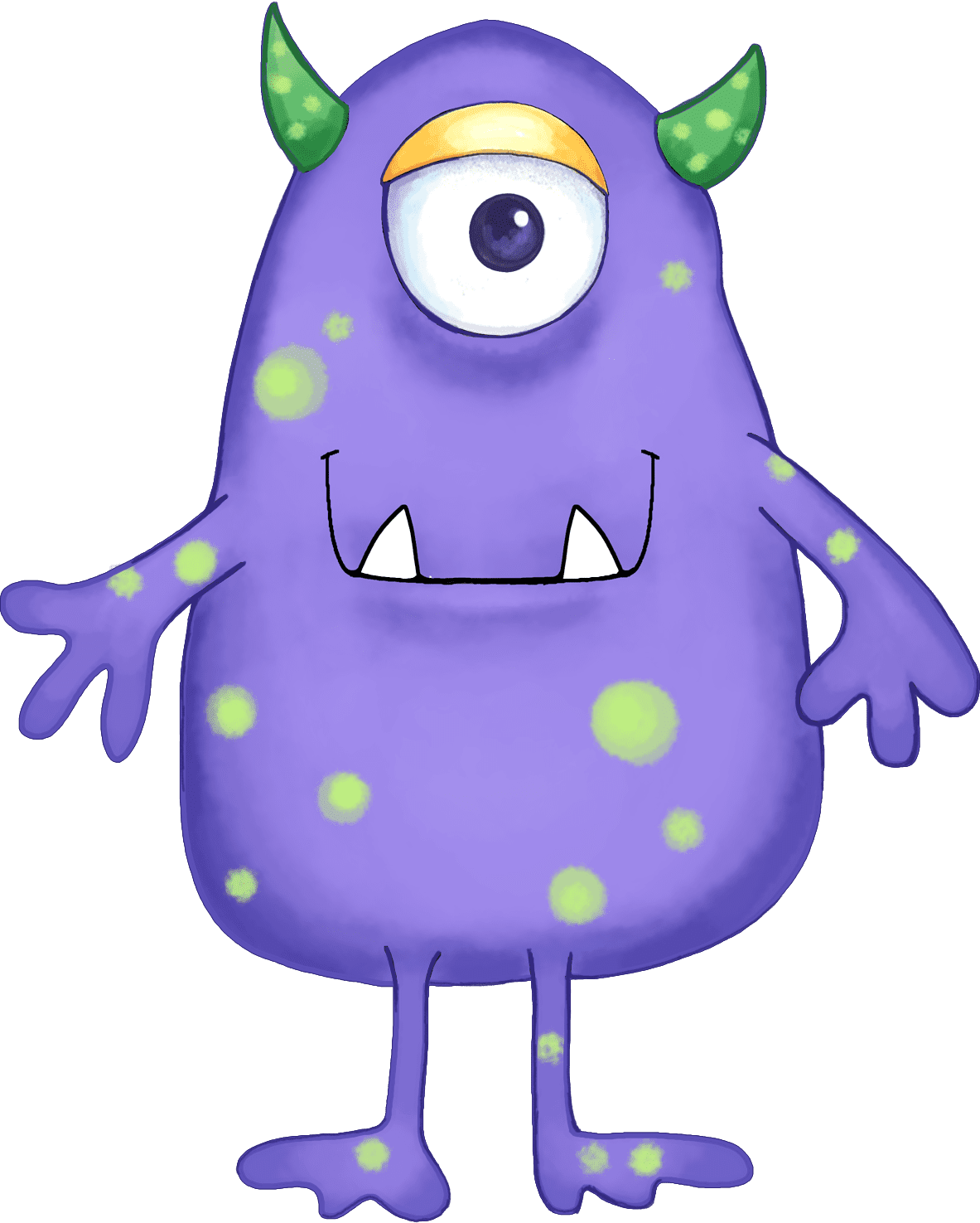 Alien the big purple monster with green polka dots and horns asxasz clipart suggest photo