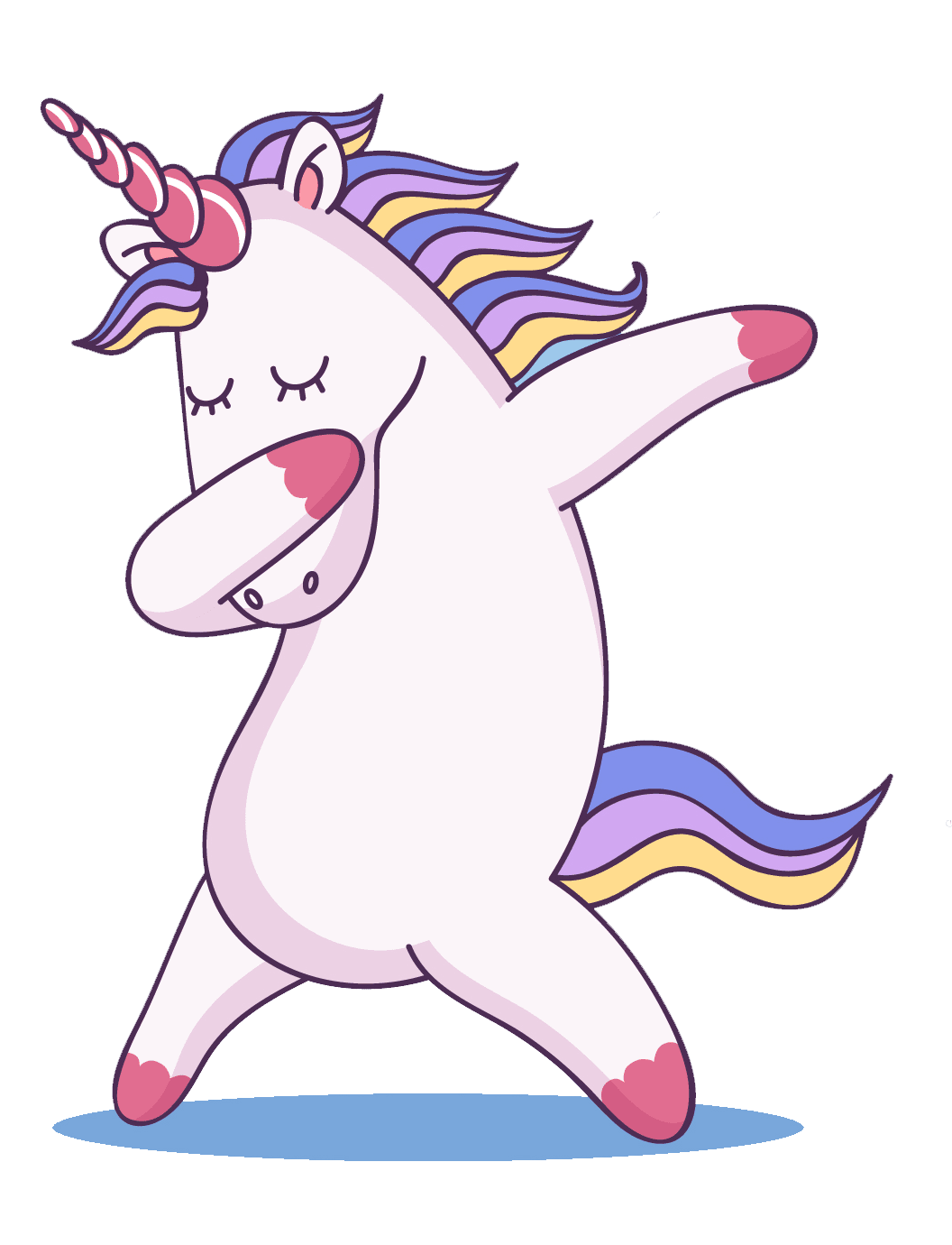 Dabbing rainbow unicorn clipart clip art