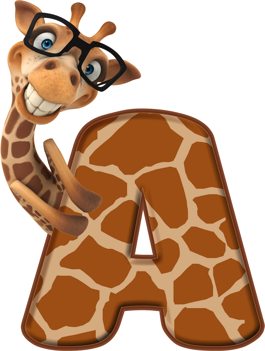 Giraffe alfabeto girafa letras mai sculas clipart image