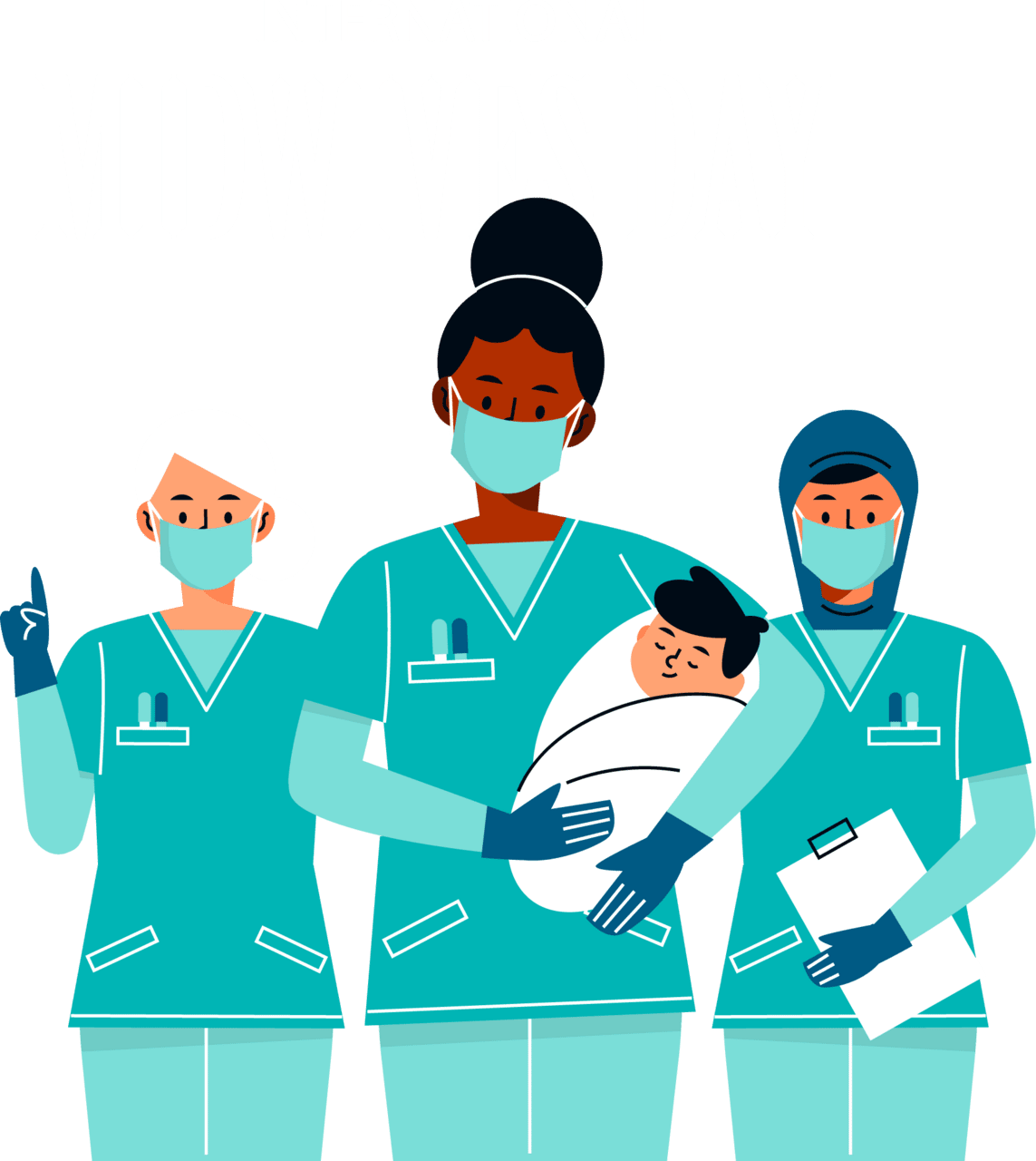 Labor day clipart image of midwives