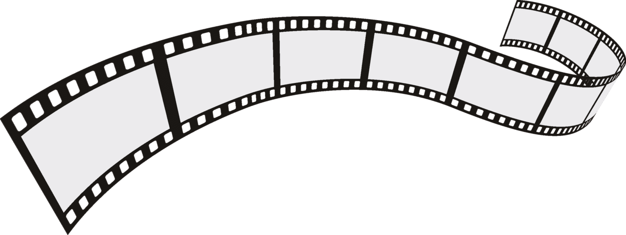 Movie film strip roll set vector logo brand clipart