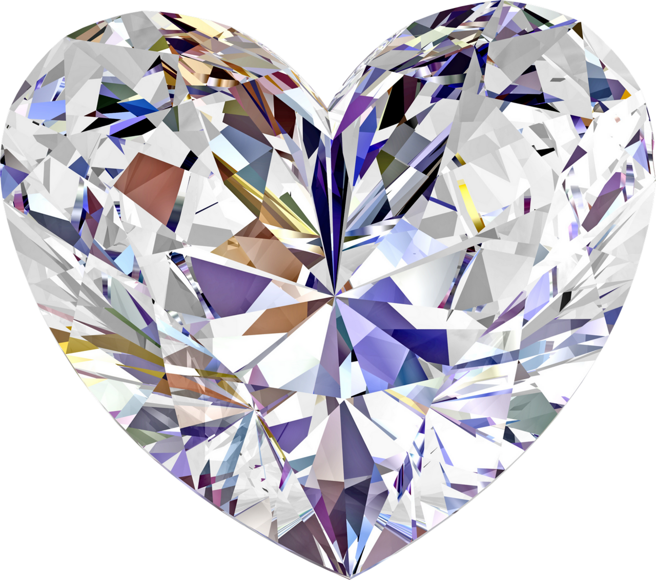 Brilliant diamond love shaped clipart logo