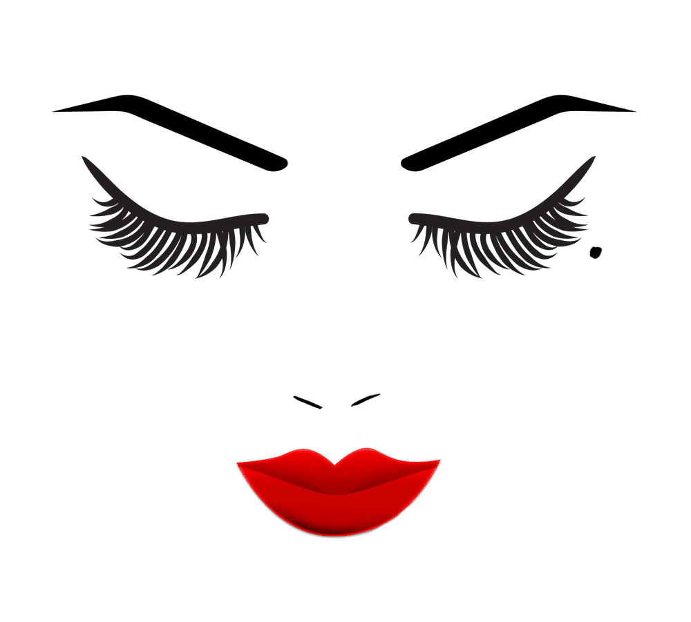 Eye mole beauty face with red lips art print by hysteria verve clipart clip art