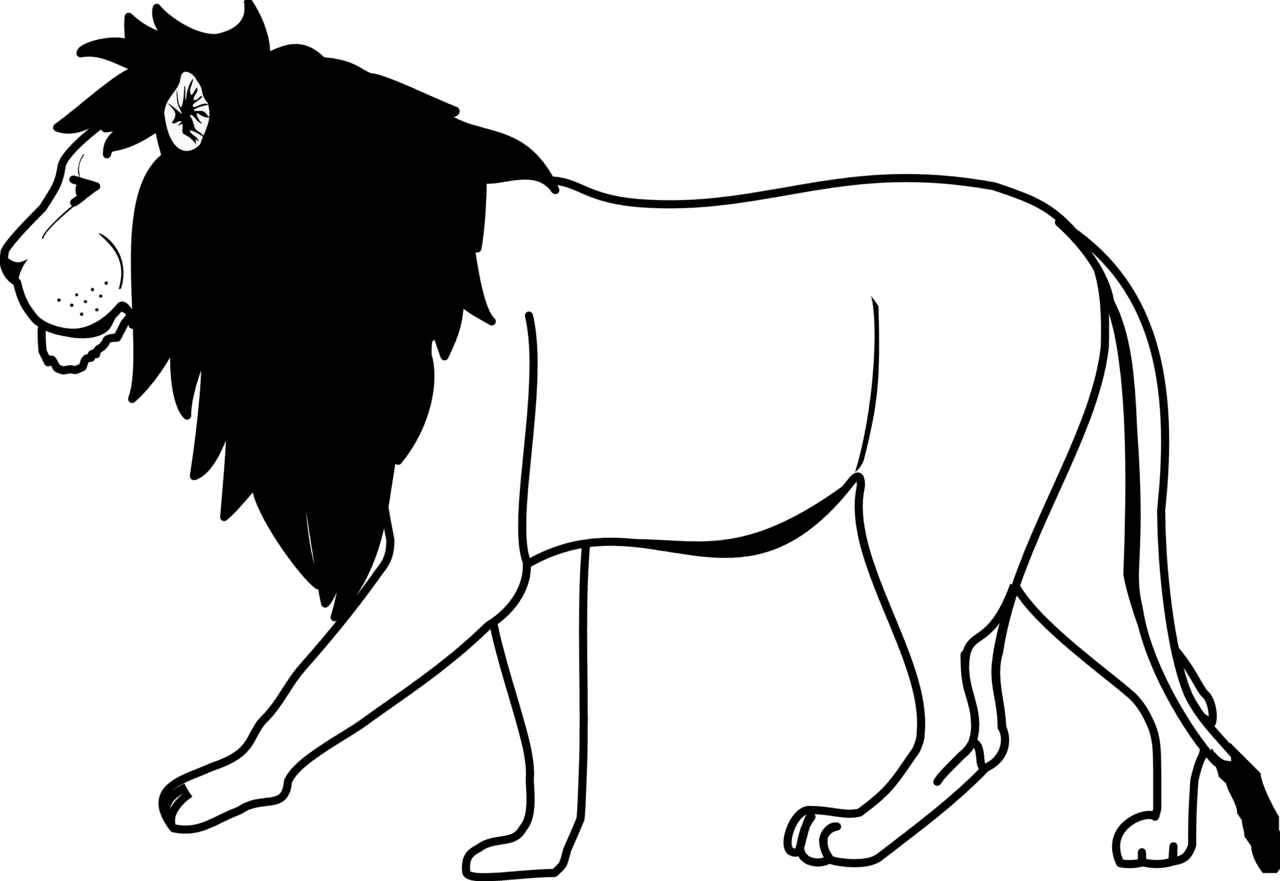 Lion black and white clipart logo