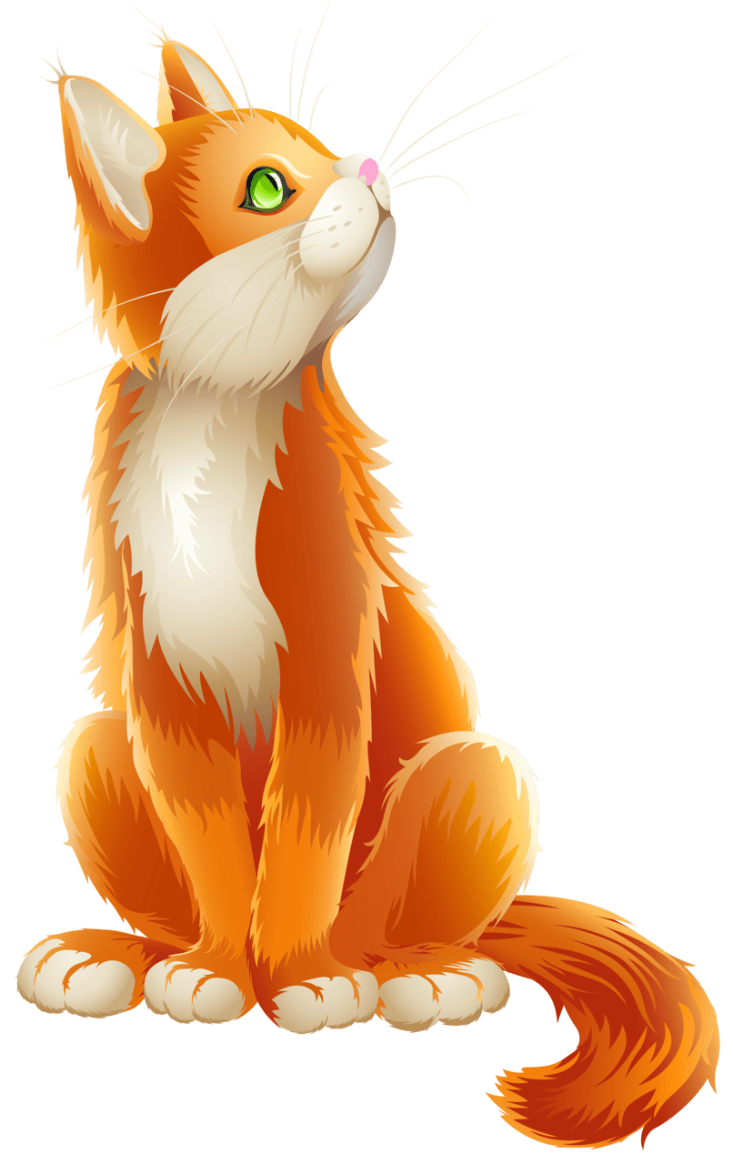 Fox orange cat cartoon clipart image