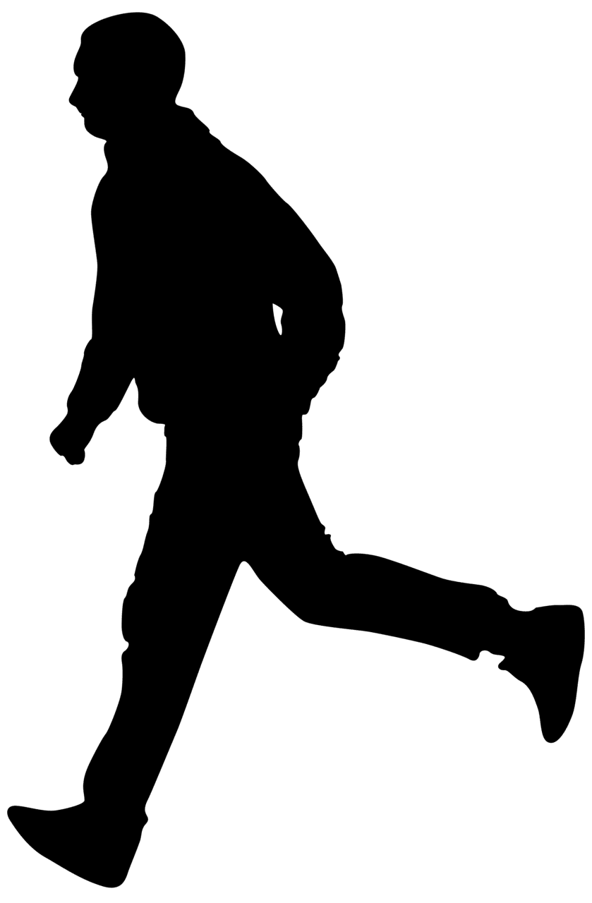 Person running man silhouette clipart image