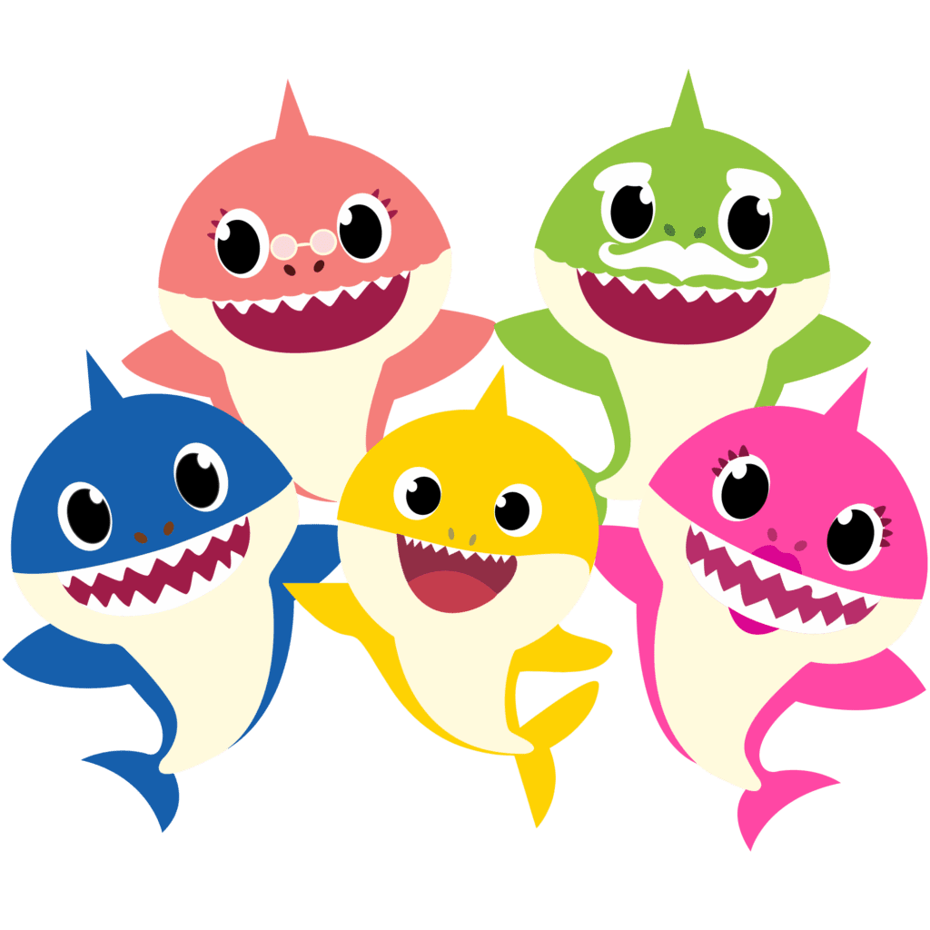 Family shark clipart image