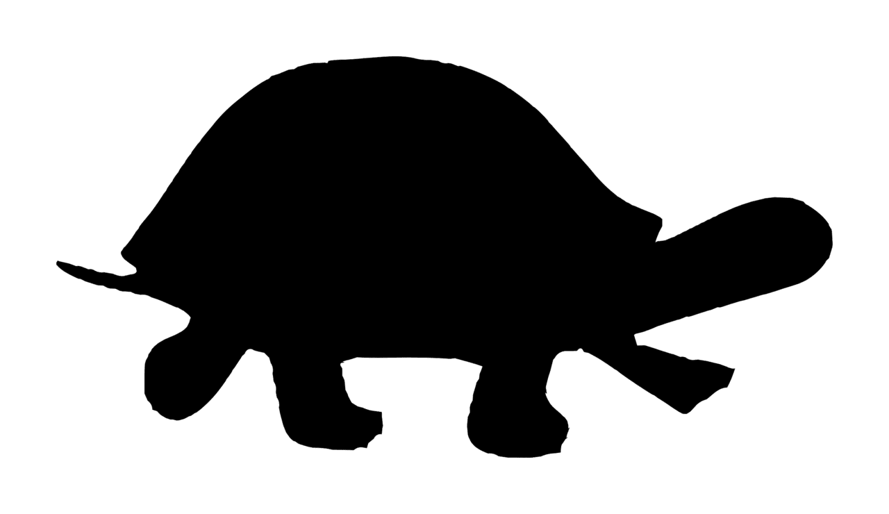 Silhouette turtle clipart vector