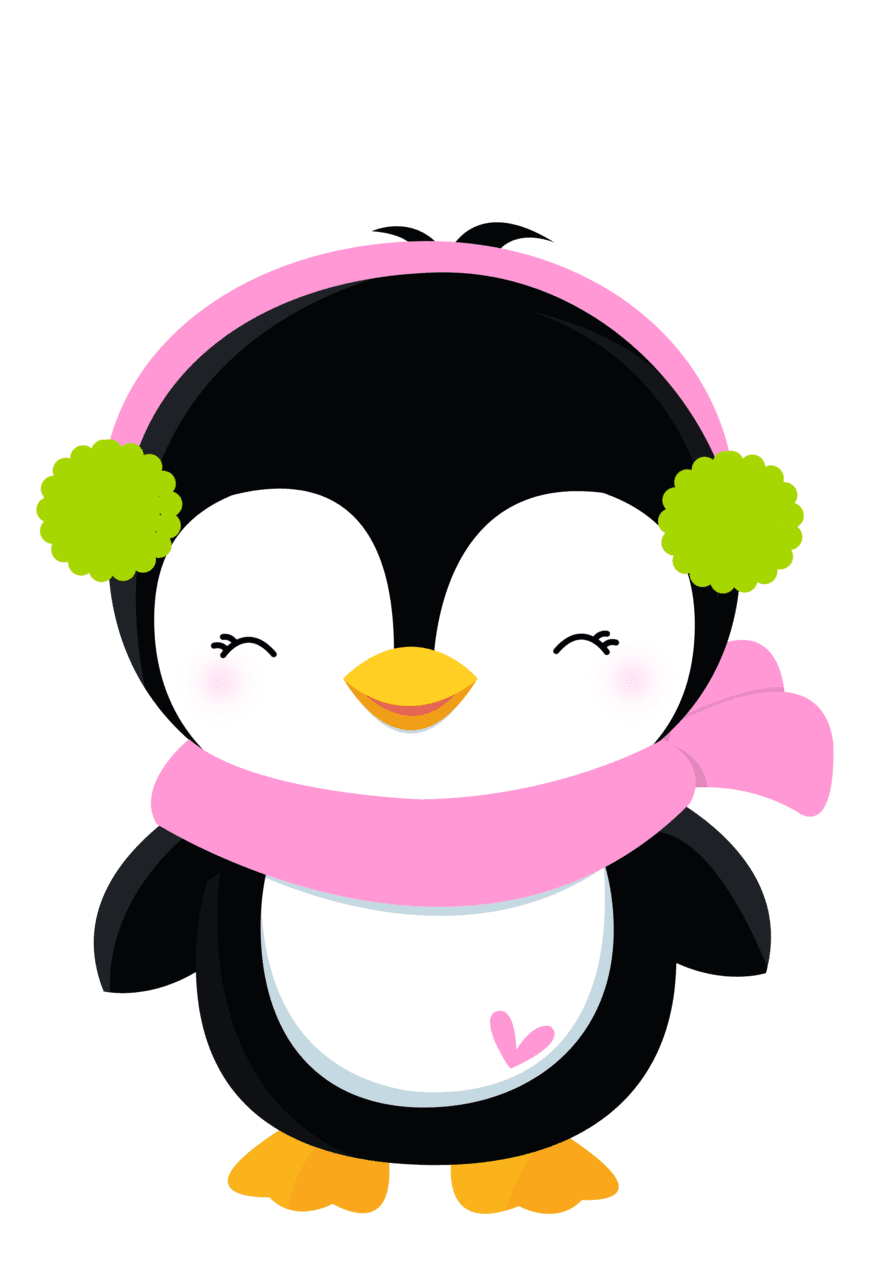 Penguin pin page clipart image 2