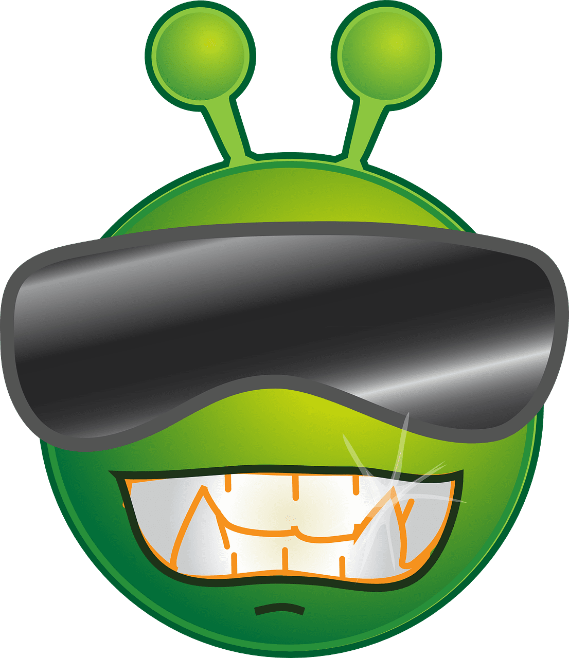 Alien cool green vector graphic clipart