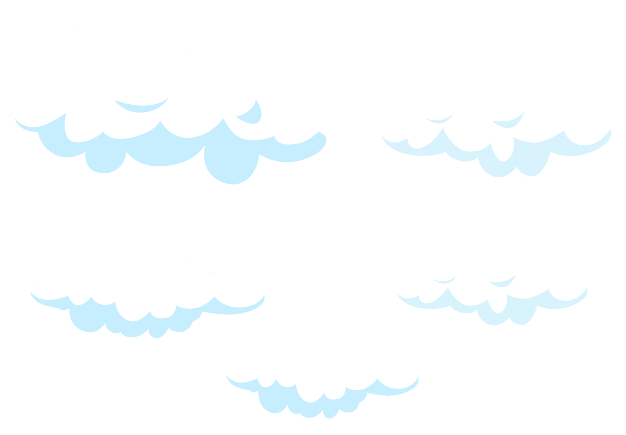 Cartoon cloud set clipart image