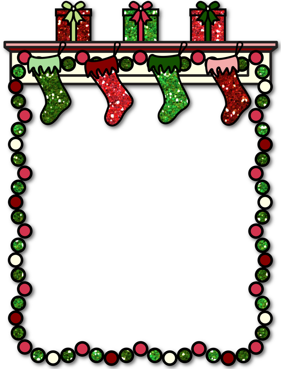 Christmas border pin page clipart logo 4