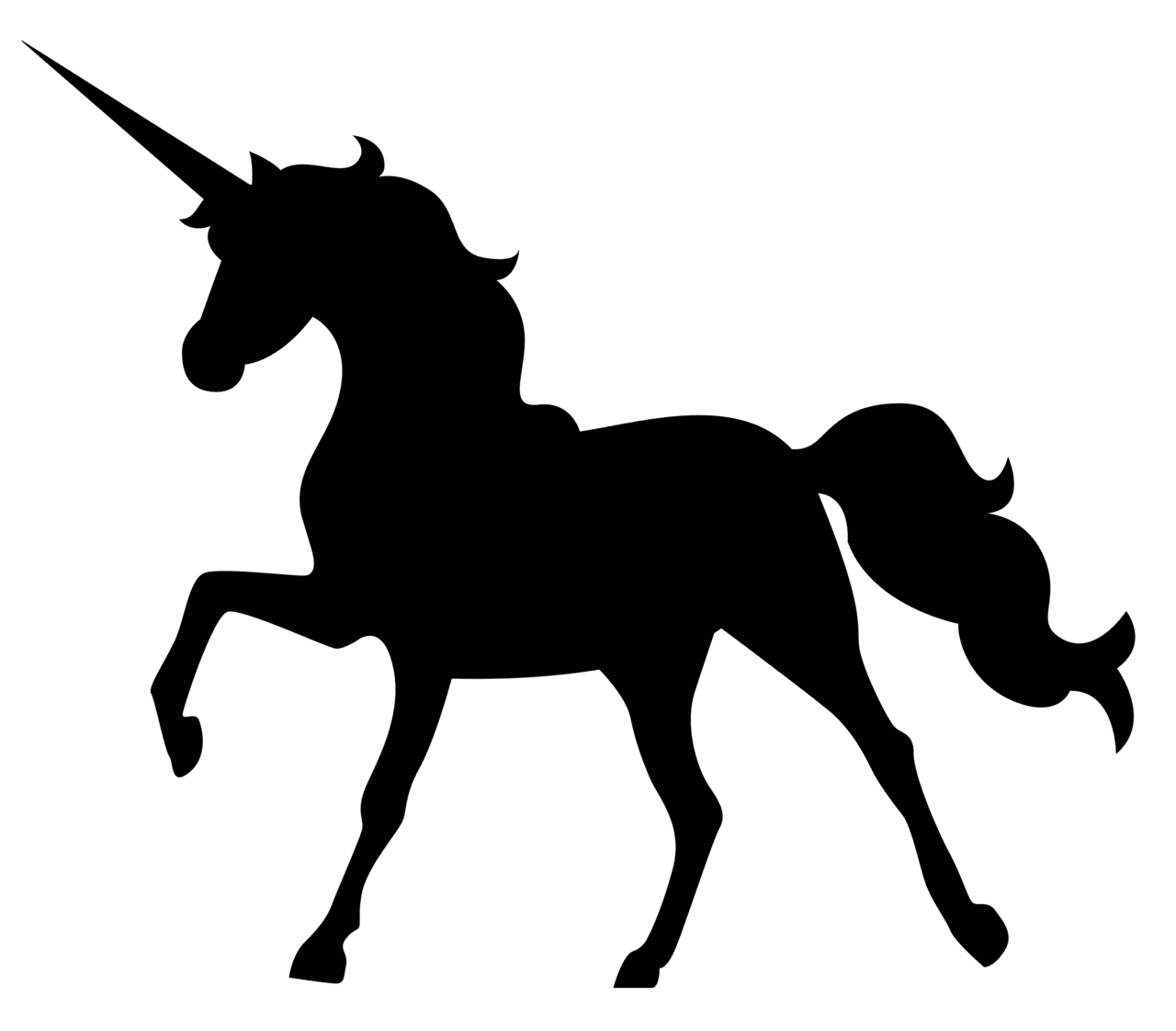 Unicorn silhouette clipart transparent