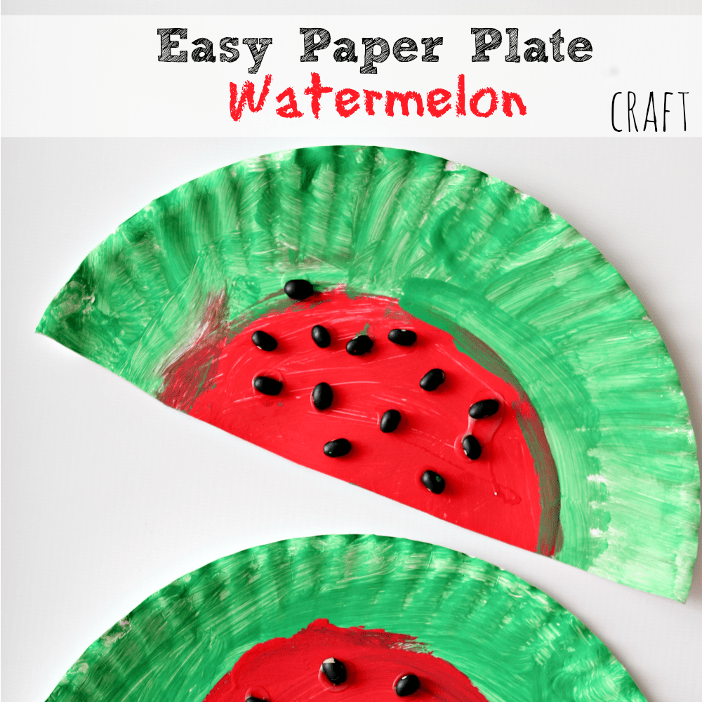 Easy paper plate watermelon kids craft perfect for summer clipart clip art