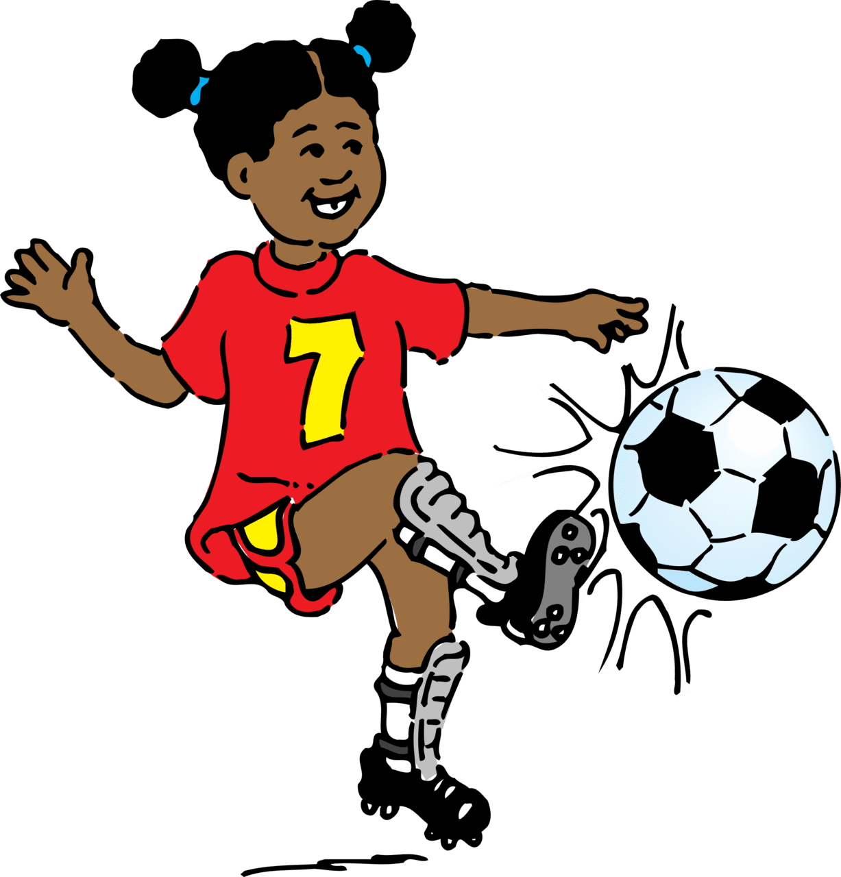 Girl playing soccer clipart transparent