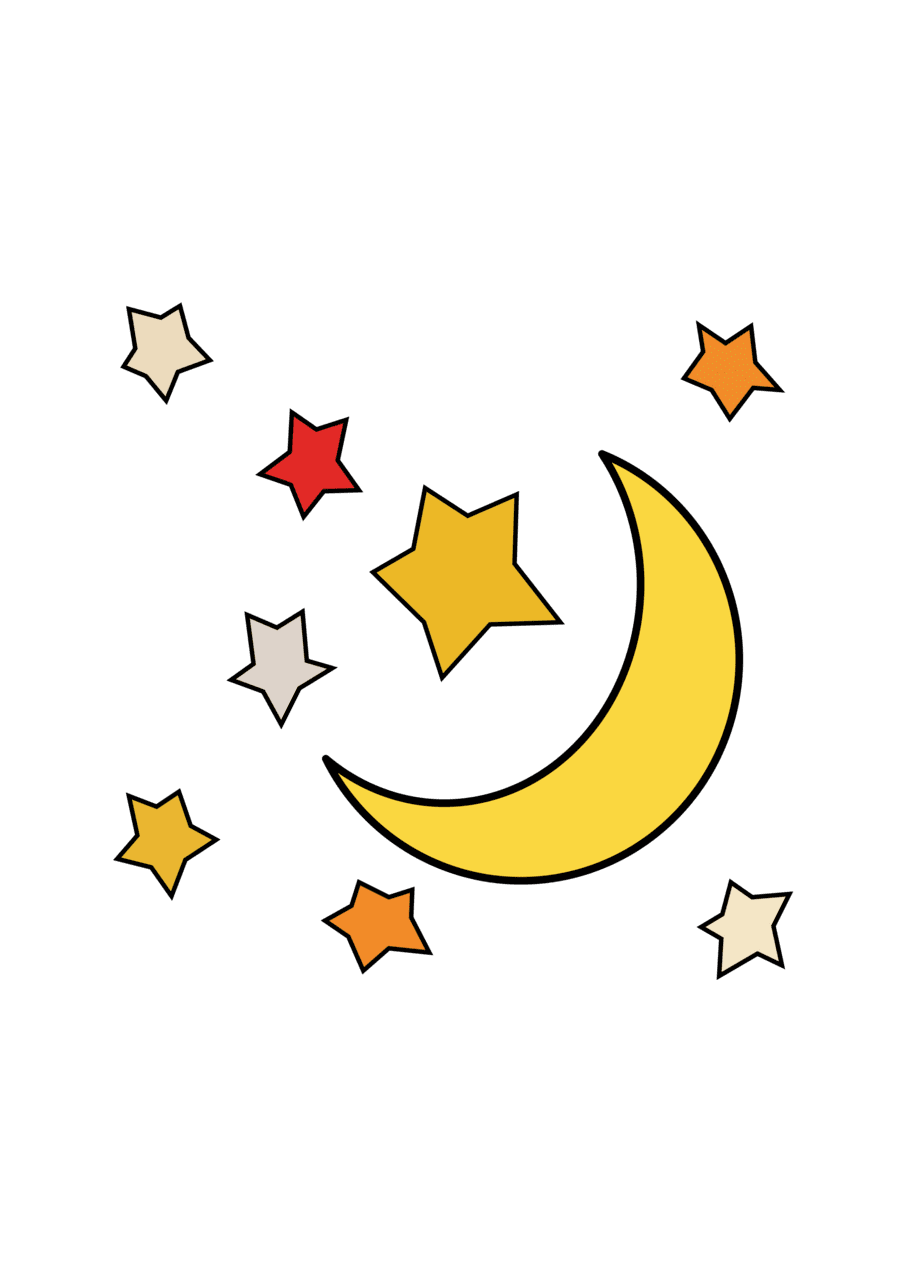 Moon and stars clipart photo