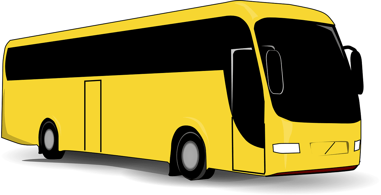 Bus yellow black vector graphic clipart