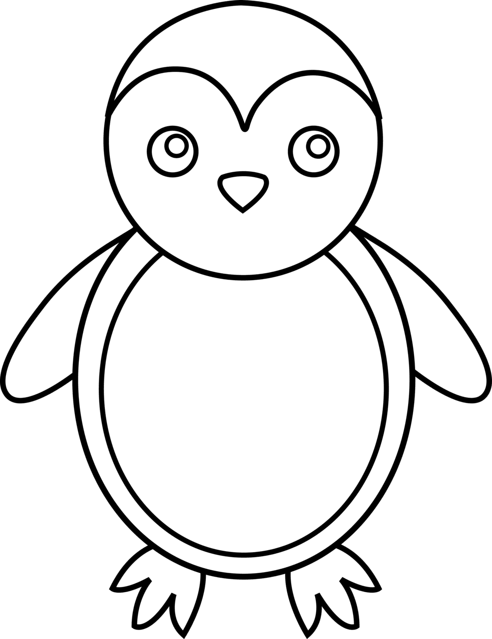 Penguin pin page clipart free