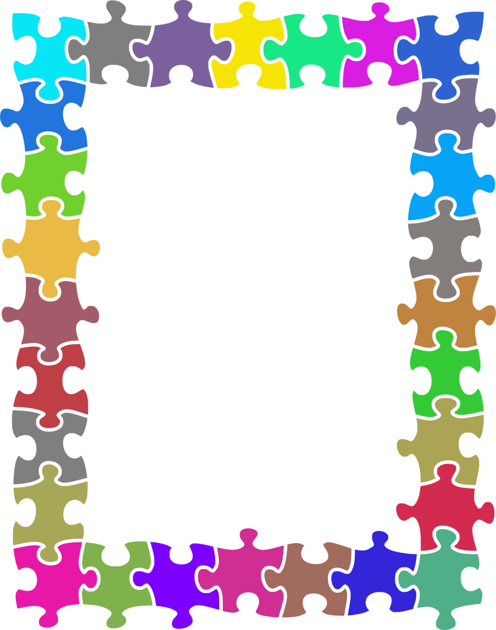 Border big image puzzle piece frame clipart full size