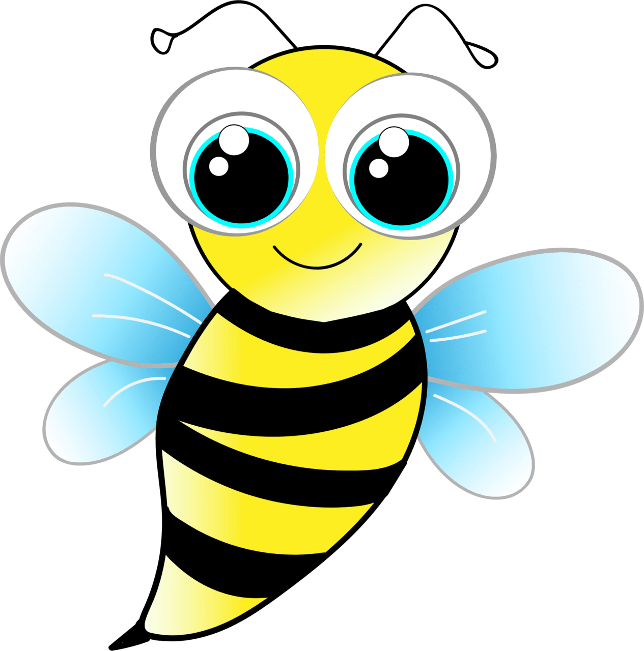 Eye friendly bee clipart transparent