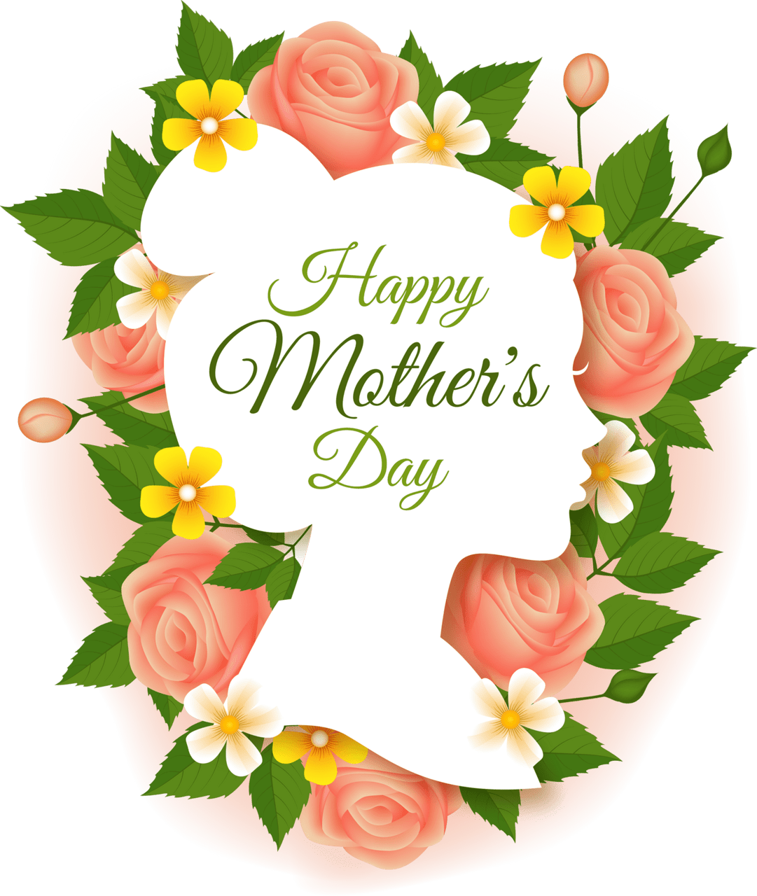 Floral happy mothers day clipart vector