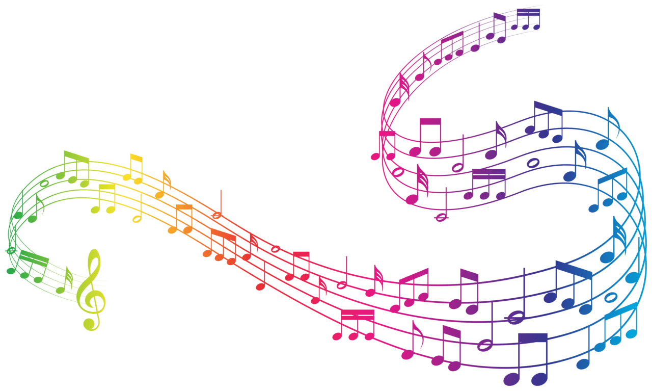 Colorful music note clipart image