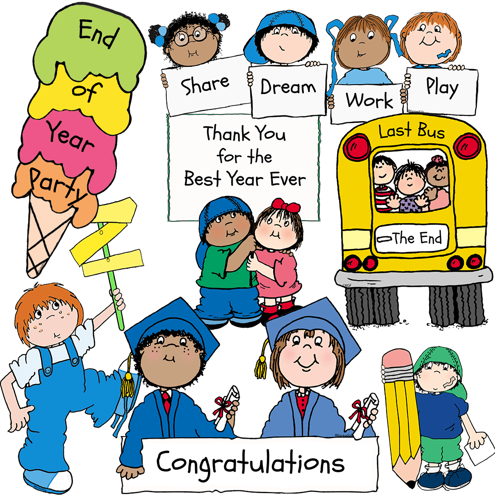 School bus clipart end of year kids transparent