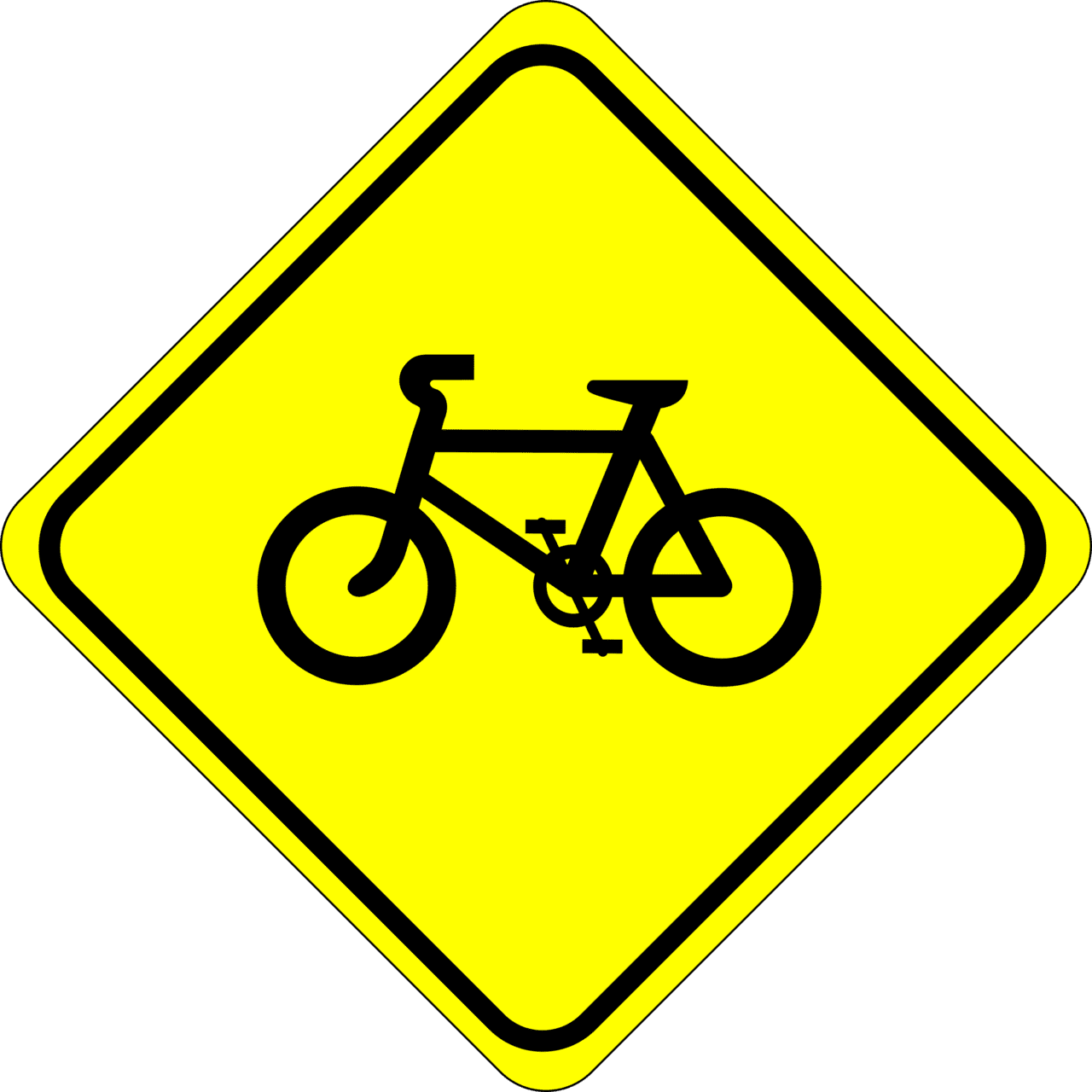 Bike roadsign watch for bicycles clipart photo