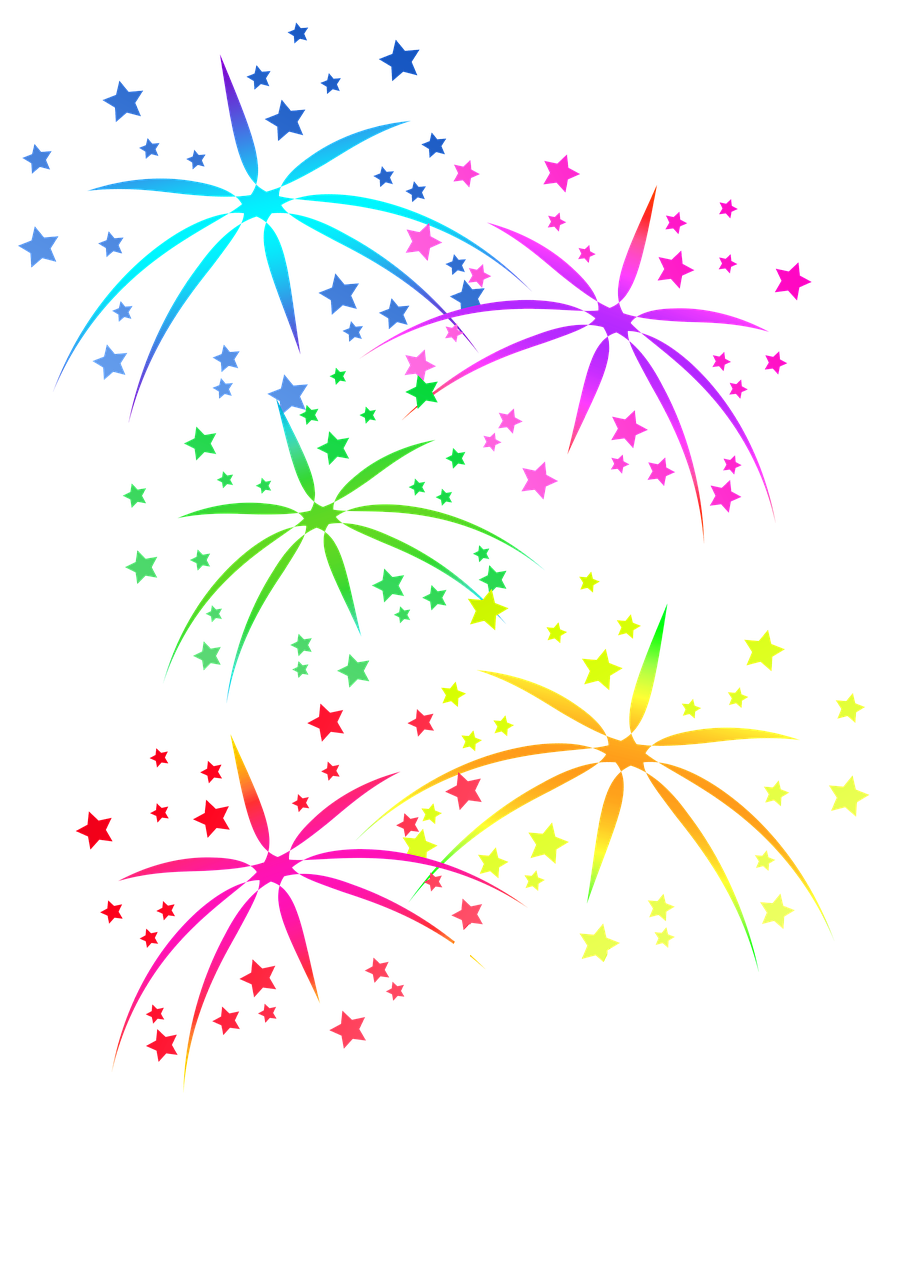 Fireworks stars celebration image clipart