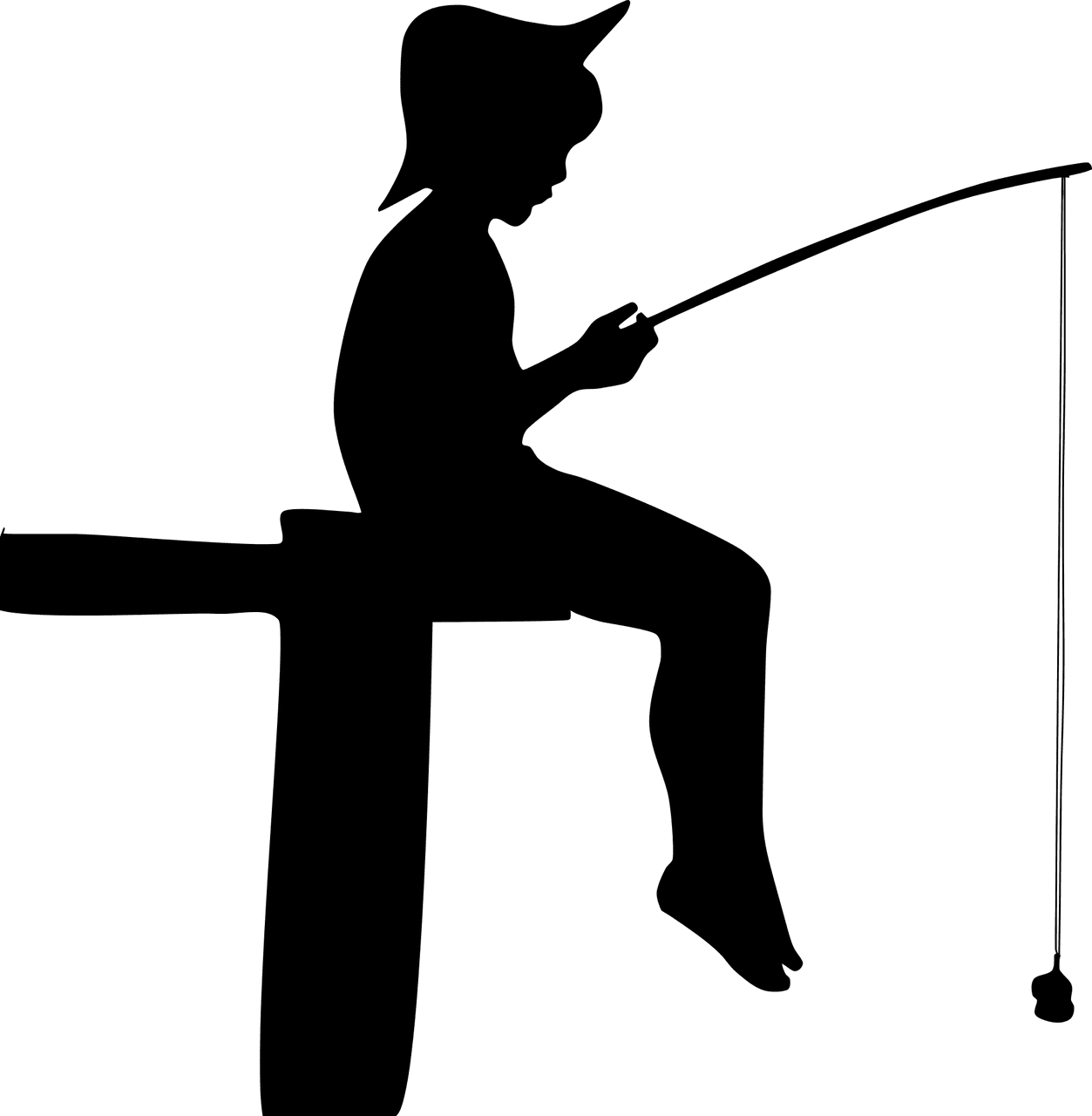 Boy fishing human vector graphic clipart