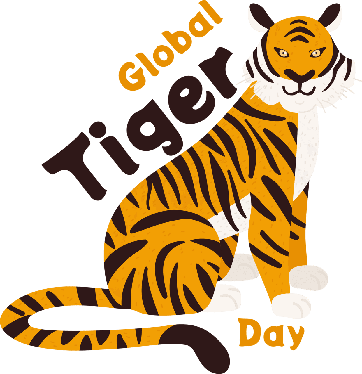 International tiger day clipart logo