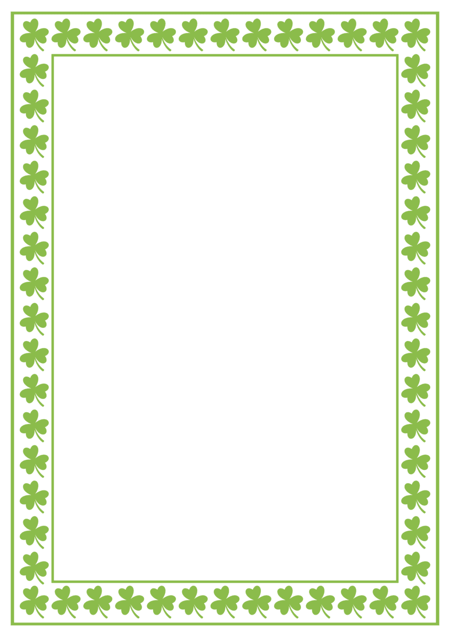 Leaf clover shamrock border printables printablee clipart photo