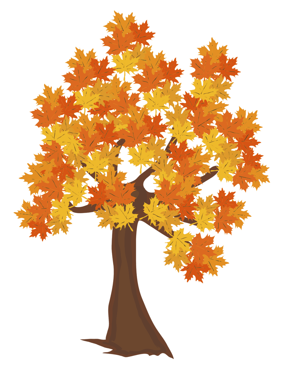 Fall leaves tree image clipart