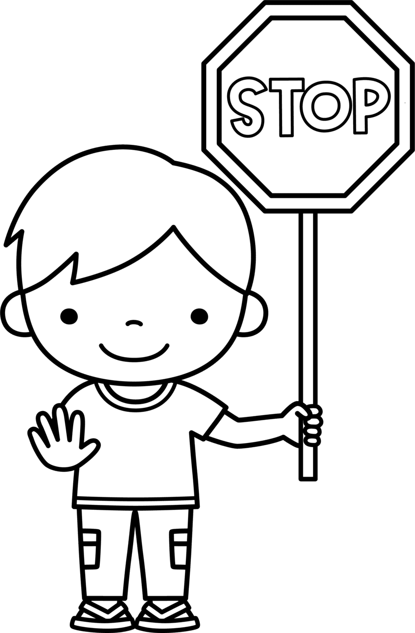 Stop sign pin page clipart background