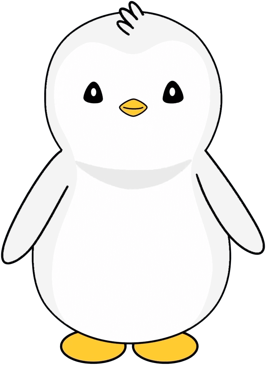 White pudgy penguin clipart background