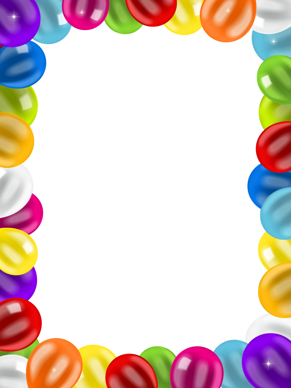 Balloons border frame clipart image