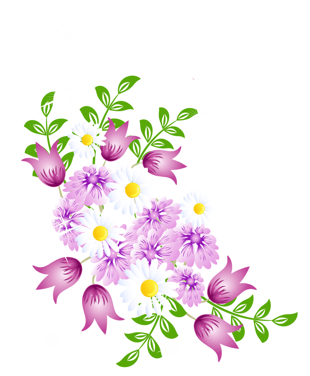 Floral spring flowers decor picture clipart