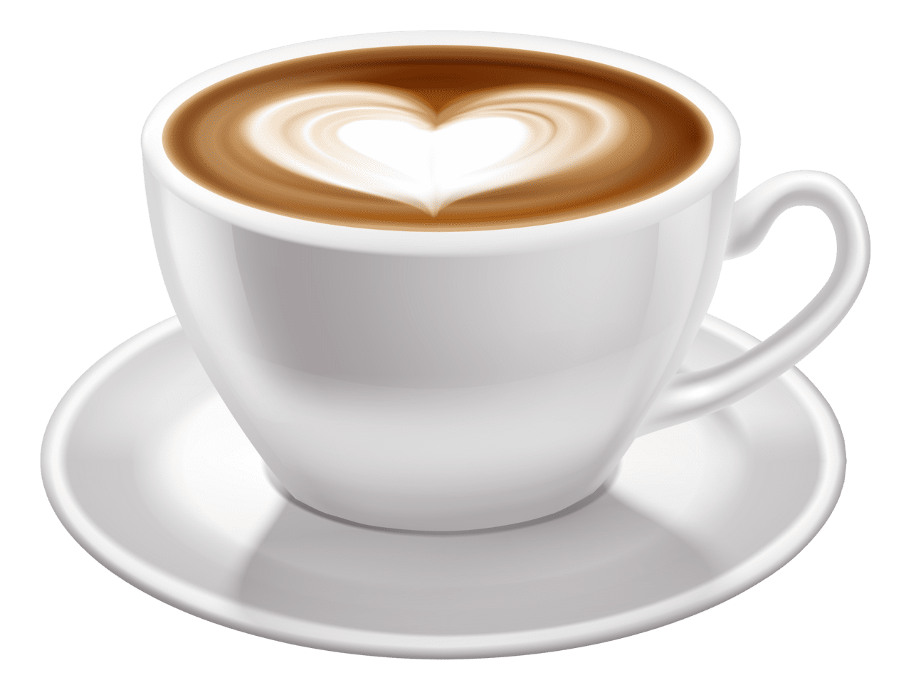 Coffee cup with cream heart clipart vector