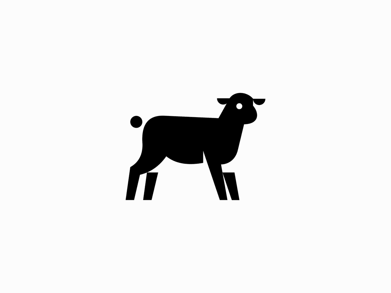 Sheep geometric lamb logo clipart