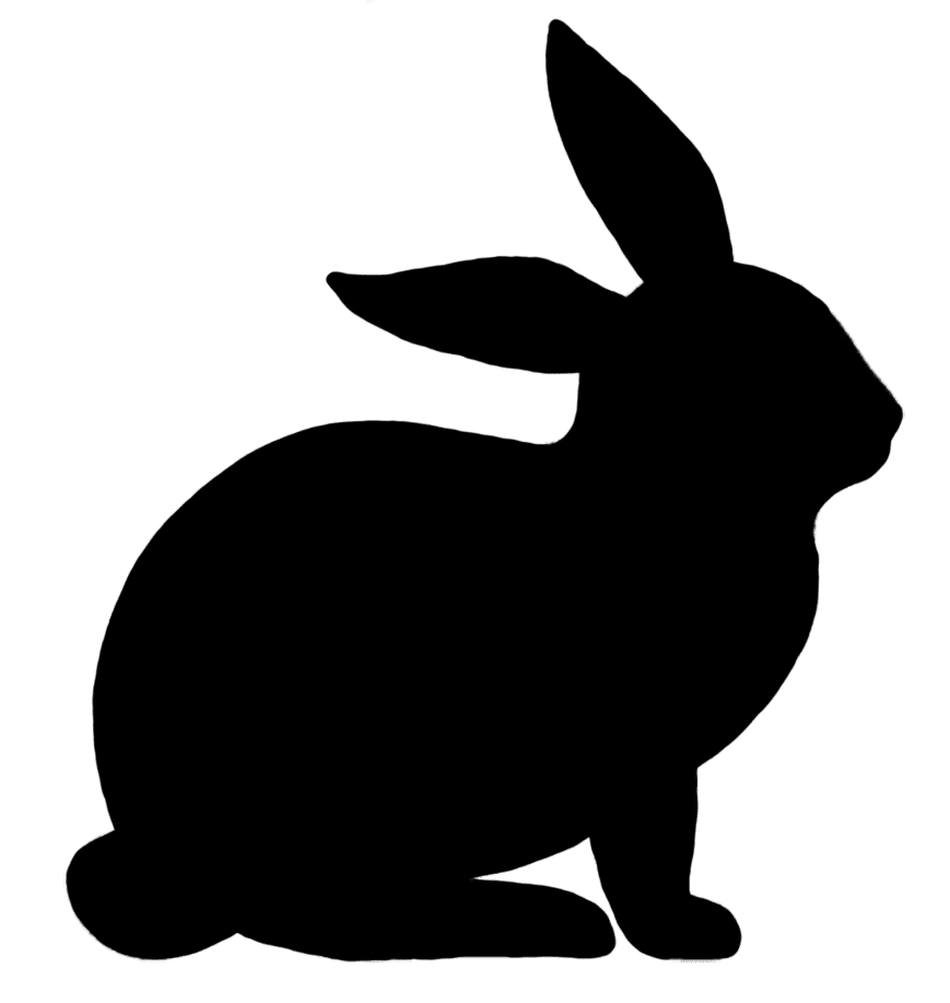 Rabbit silhouette clipart vector