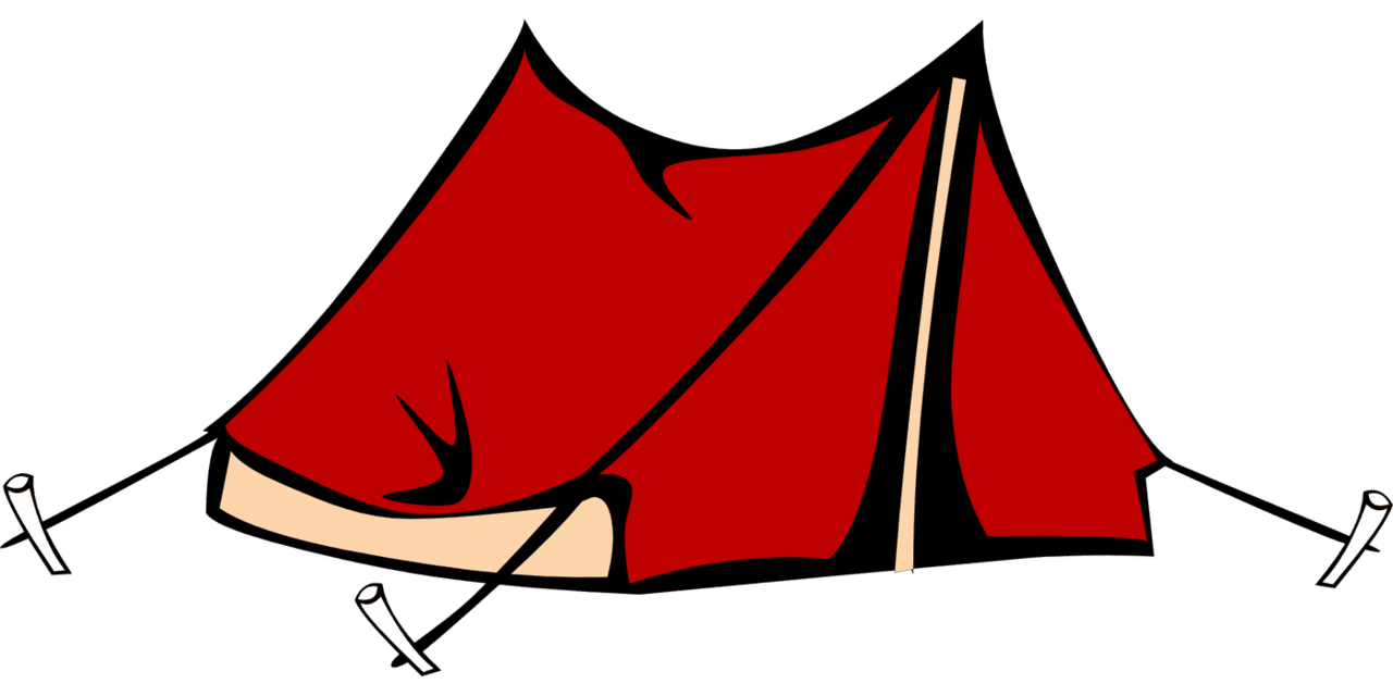 Camping red tent clipart image