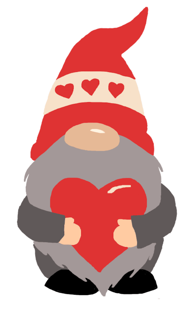 Valentines day love gnome clipart vector