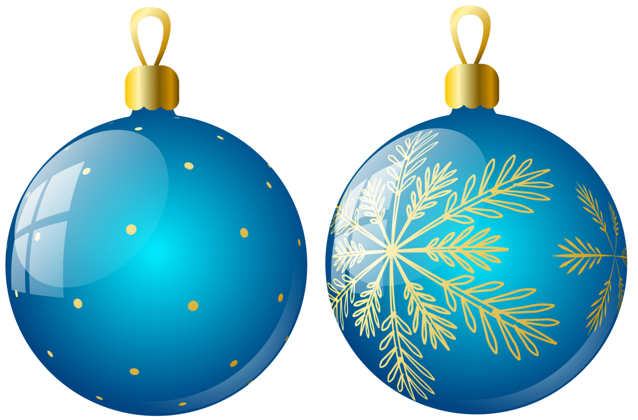 Christmas ornament two blue balls ornaments clipart decor lights picture