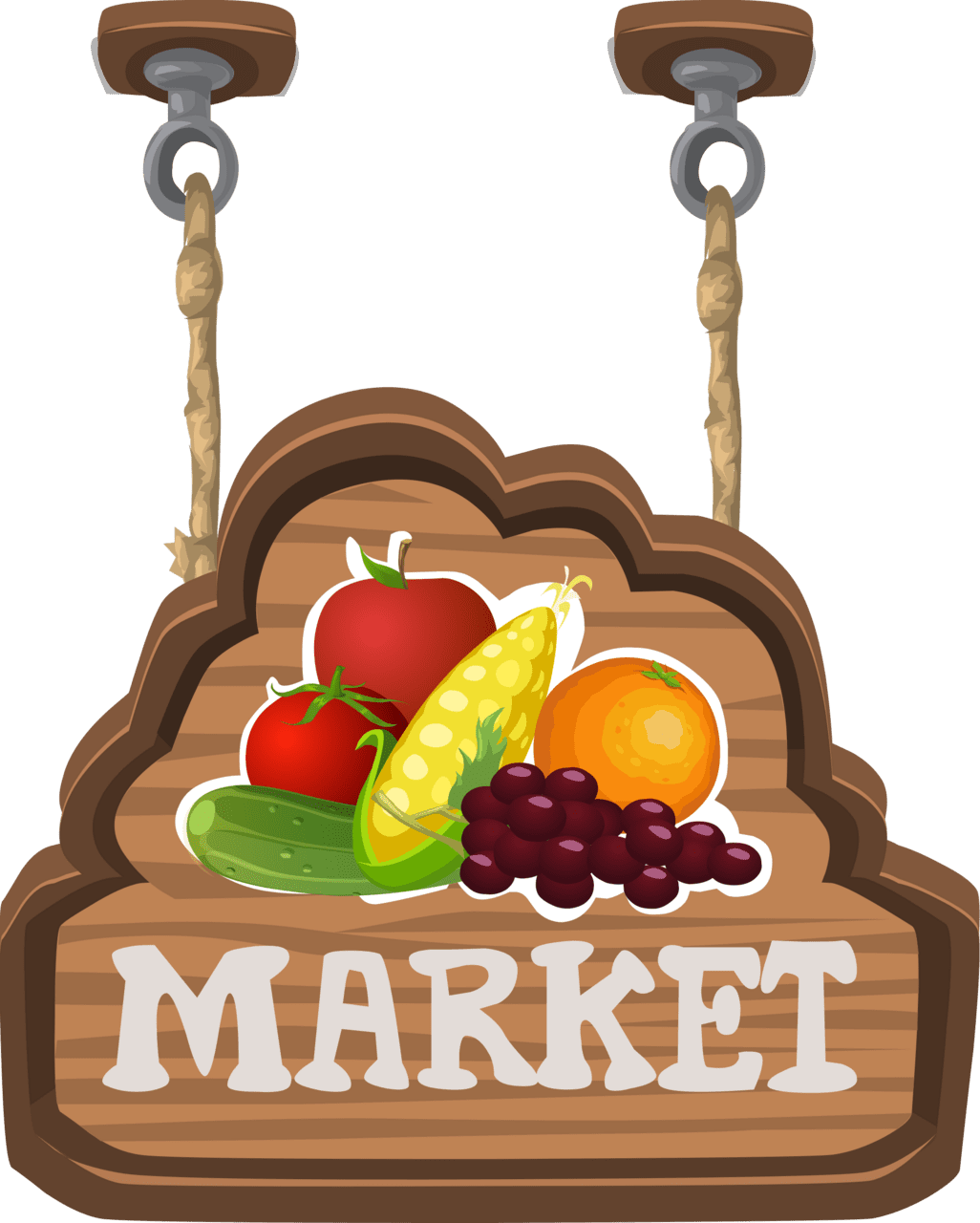 Sign for fruit veg market from glitch clipart logo