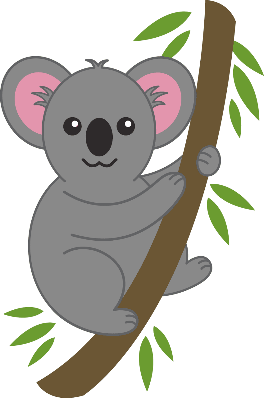 Animal cute clipart and coloring pages transparent