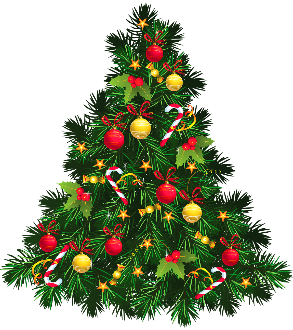 Holiday christmas tree with ornaments picture clipart images pictures